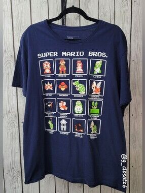 Super Mario Bros. Navy Graphic Tee